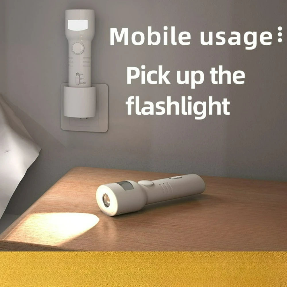 Smart Bedside Night Light - Rechargeable Motion Sensor Lamp Auto-On When Detected & Auto-Off After Leaving