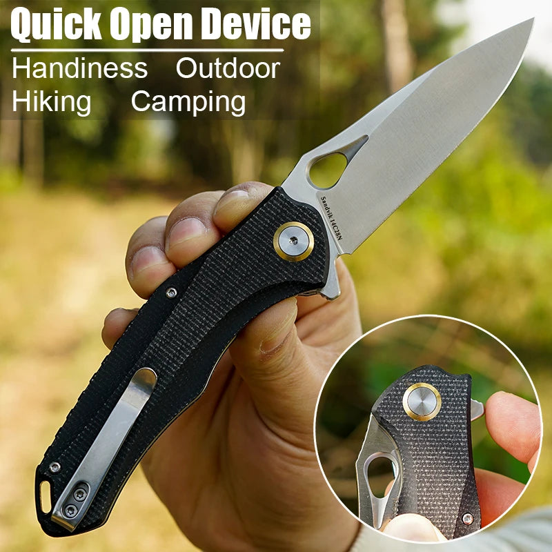 Sandvik 14C28N Pocket folding knife Fishing kitchen fruit Knives hunting Outdoor camping Military Tactical EDC knife tool knife