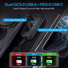 Universal 3 Ports 12V 24V Car Charger Dual 18W QC3.0 Dual 30W PD3.0 Auto Charger Adapter For Car Motorcycle Waterproof For Phone