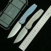 LEMIFSHE New Brown Mini FSD Real Titanium Alloy Handle 154CM Steel Outdoor Camping Survival Pocket EDC Tool Folding Knife