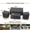 4pcs/Set Patio Furniture Covers, Windproof Coffee Table Cover Drawstring Design, Suitable for Patio, Balcony and Patio Furniture