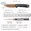TRIVISA Pocket Folding Dragonfly Knife 14C28N Blade Micarta G10 Handle with Clip  Survival Camping Hunting Outdoor Tactical Tool