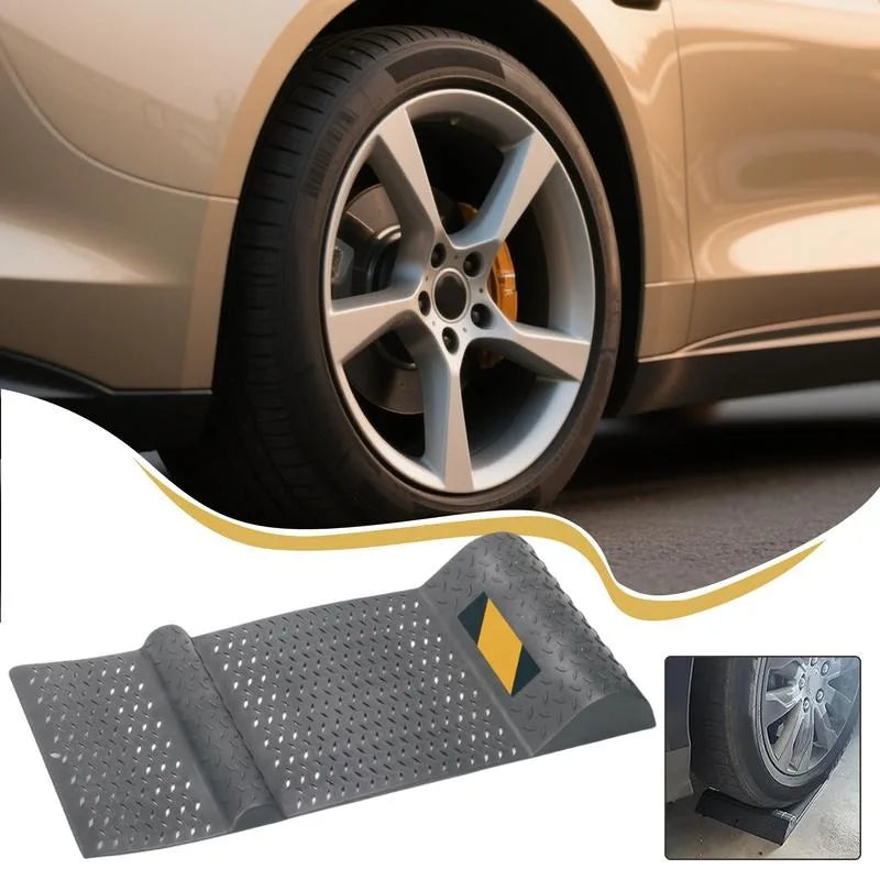 Heavy Duty Parking Mat, Car Garage Wheel Stopper Anti-Slip Pad, Tire Guide Block for Vehicle Positioning and Safe Parking