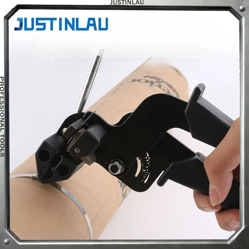 JUSTINLAU 1PC  Stainless Steel Cable Tie Pliers Tightener  Can Tighten  Shear  Manual Strapping Machine Self-locking Tool