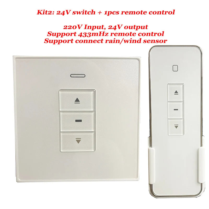 24V DC Motor Switch Panel AC to DC Transformer Rain Sensor Port Linear Actuator Pergola Switch Optional Tuya Smart Life Remote