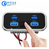 4 Ports Car Charger Socket Panel 12V/24V PD3.0 Type-C Quick Charge & QC3.0 Panel Wall Mount Charger Adapter for Car Bus RV Truck