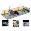 G FANS 1:64 Car Garage Models Shop Parking Building Led Diorama Building Scene Model with Lights Car Garage Diorama Scene Model