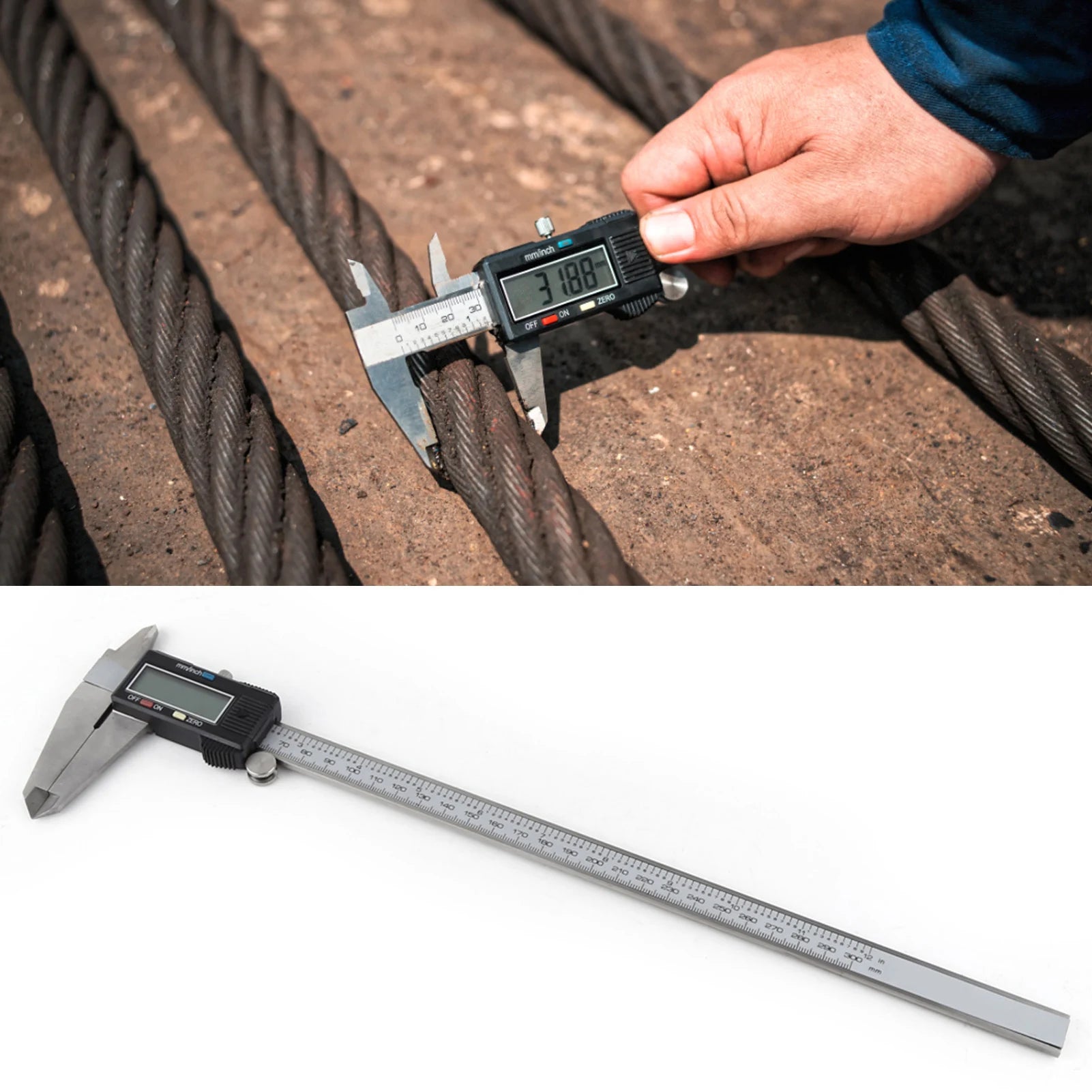 12 Inch 300MM Digital Electronic Vernier Caliper Digital Vernier Caliper 0‑300MM Micrometer Mea Industrial Measuring Supplies