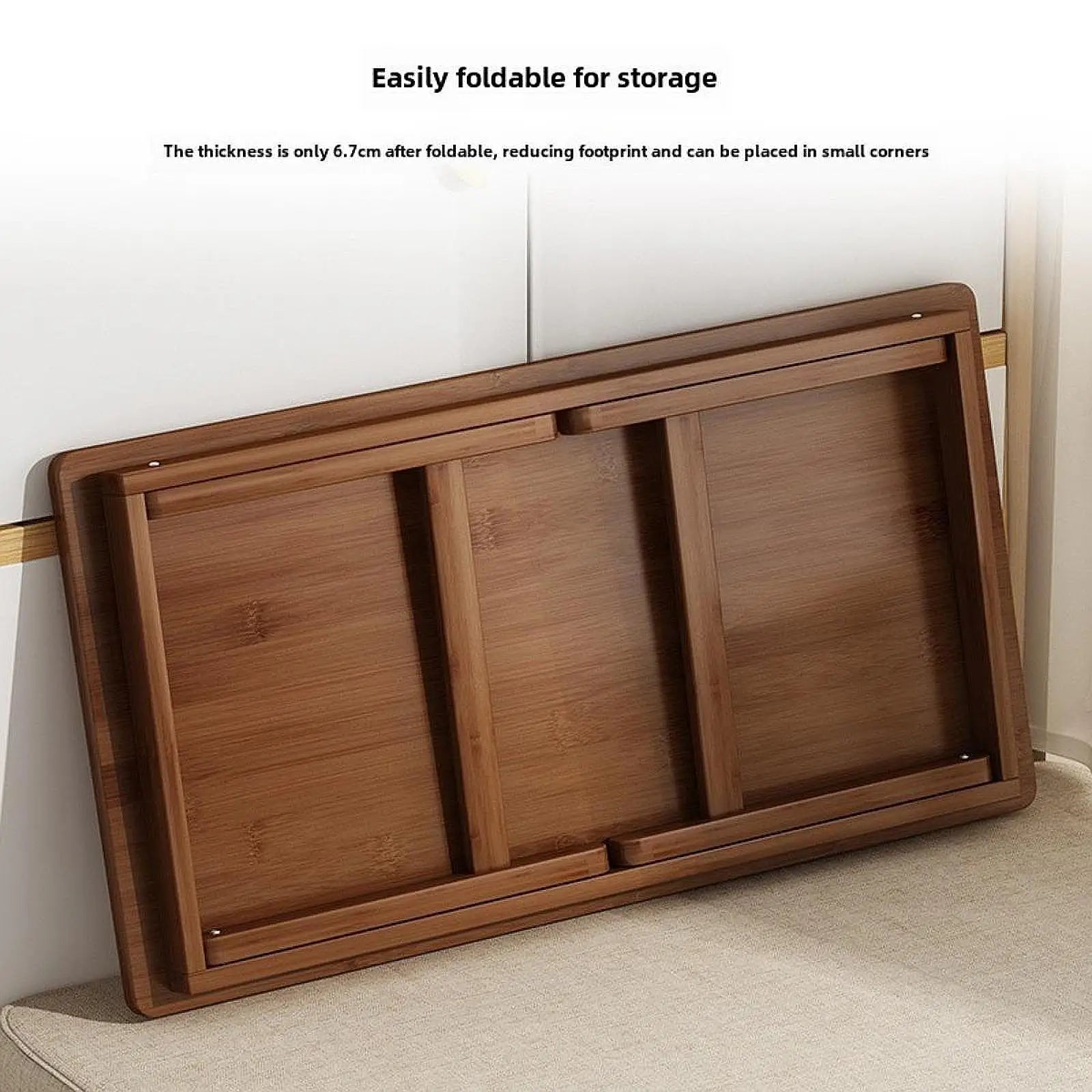 Side Table Wooden Floor Table Folding Coffee Tea Table Modern Accent Table for Living Room Bedroom Balcony Home Office Furniture