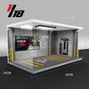 1 18 Garage Diecast Display Cabinet For Model Cars Minicar Vehicles Pcv Parking Lot HD Acrylic With Light MODEL TOY CAR