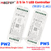 Miboxer PW2 2IN1 PW5 5IN1 RF LED Controller WIFI +2.4G Output Max 20A For Single Color/Dual White/RGB/RGBW/RGB+CCT Led Strip