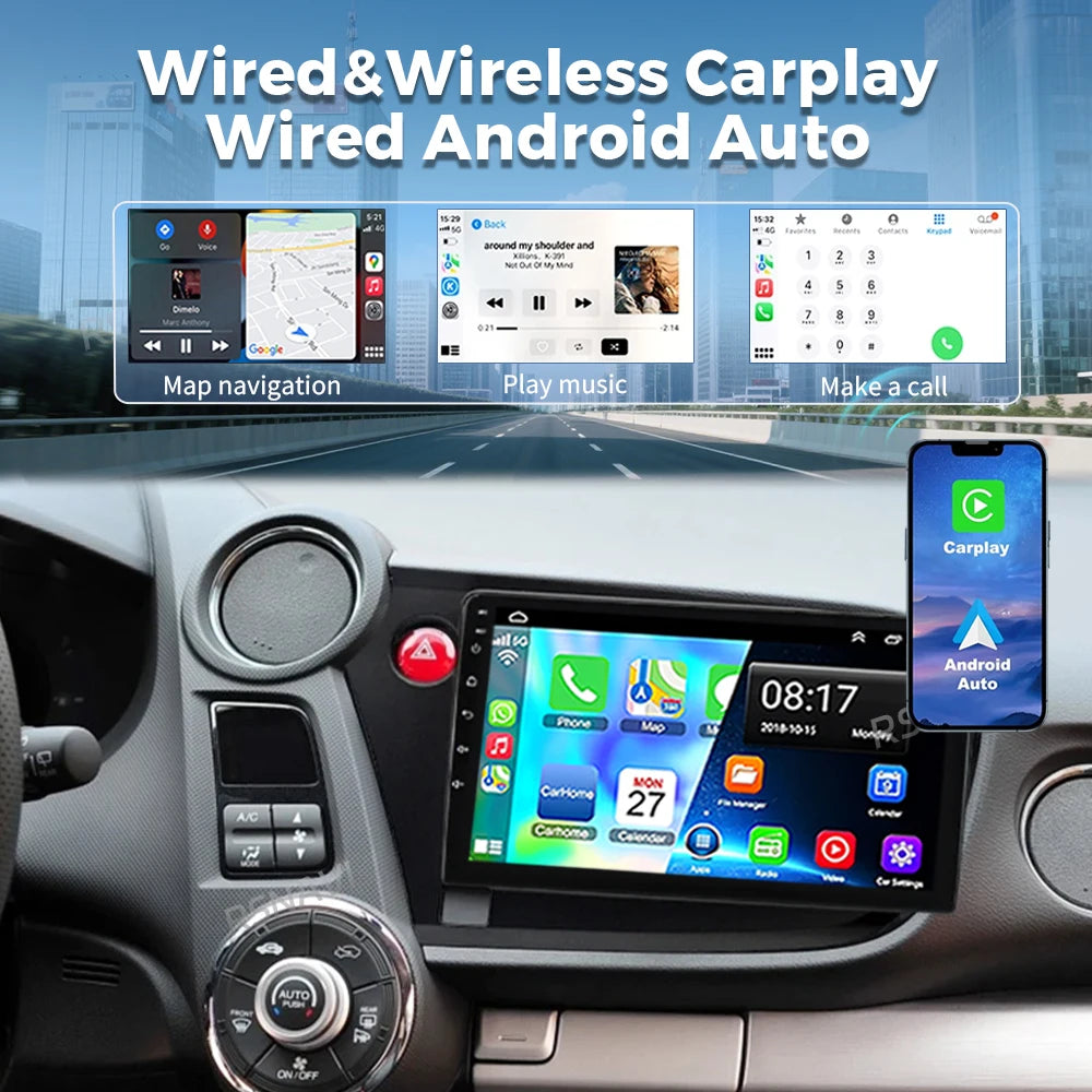 Android 15 Carplay Auto Car Radio Multimedia Player For HONDA INSIGHT 2009-2014 Navigation Autoradio GPS Stereo 2din Head Unit