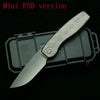 LEMIFSHE New Brown Mini FSD Real Titanium Alloy Handle 154CM Steel Outdoor Camping Survival Pocket EDC Tool Folding Knife