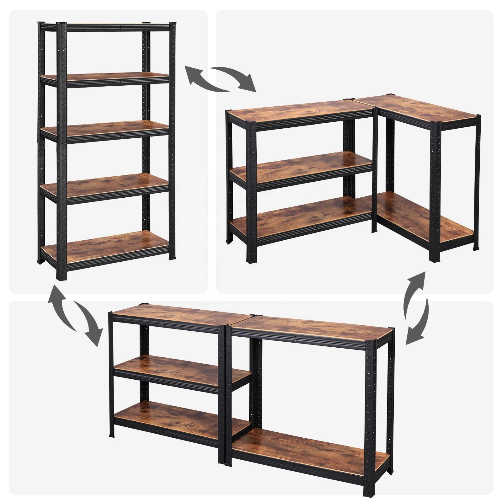 5 Tiers Storage Racks Shelves Garage Storage Shelving Unit Warehouse Rack Shelves Metal Shelves for The Garage