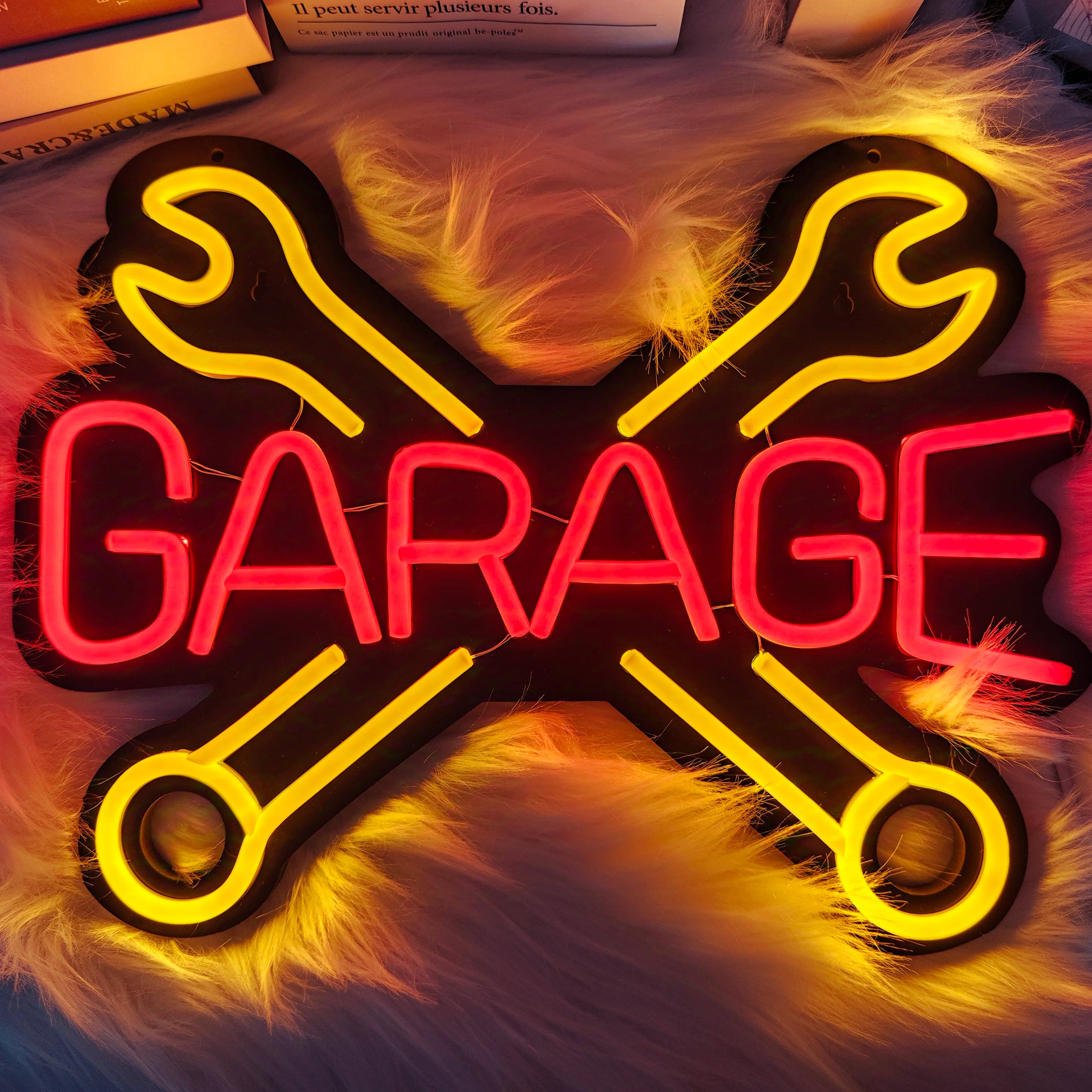 Garage LED neon light decoration sign, used for wall decoration of rainbow lights in car shops, garages, and car repair shops