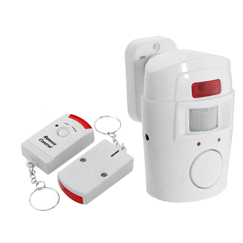 Door Alarm Infrared Motion Sensor Alarm - Burglar Alarm with 2 Remote Controls, Suitable /Garages/Shops Anti-theft Garage