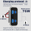 4 Ports Car Charger Socket Panel 12V/24V PD3.0 Type-C Quick Charge & QC3.0 Panel Wall Mount Charger Adapter for Car Bus RV Truck