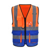 AYKRM High Visibility Reflective Vest  Safety Zip Pocket Hi Viz Security Waistcoats Multi Customized Logo Construction