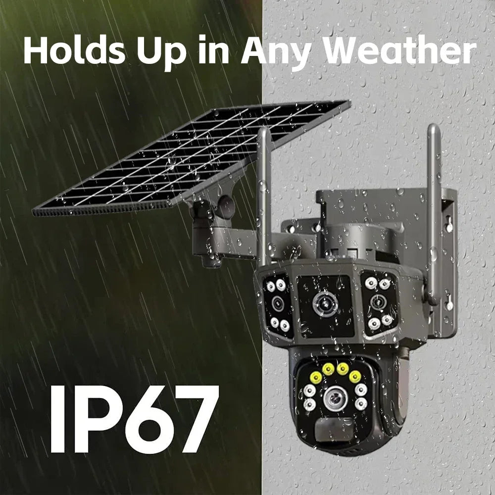 4K Solar Dual‑Lens PTZ Camera