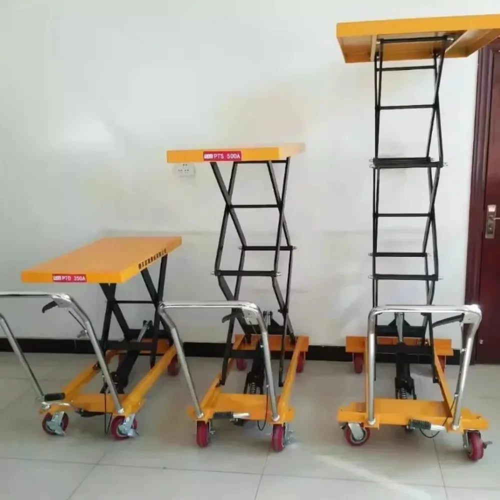 Manual hydraulic lifting platform trolley mold platform car mobile lift scissor type small flatbed car