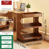 Mobile Storage Unit with Rolling Shelves - Heavy-duty Wooden 4-tier Open and Closed Shelves, Space-saving Wheeled Trolley