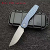LEMIFSHE New Brown Mini FSD Real Titanium Alloy Handle 154CM Steel Outdoor Camping Survival Pocket EDC Tool Folding Knife