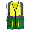 AYKRM High Visibility Reflective Vest  Safety Zip Pocket Hi Viz Security Waistcoats Multi Customized Logo Construction