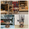 Goture Durable Double Layer Wooden Fishing Rod Holder 12 Rod Storage Capacity for Garage Fishing Rod Display Stand Fixed Frame