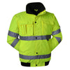 Winter High Visibility Warm Jacket for Men Fluorescent Orange Waterproof Jacket Reflective Bomber Jacket Workwear