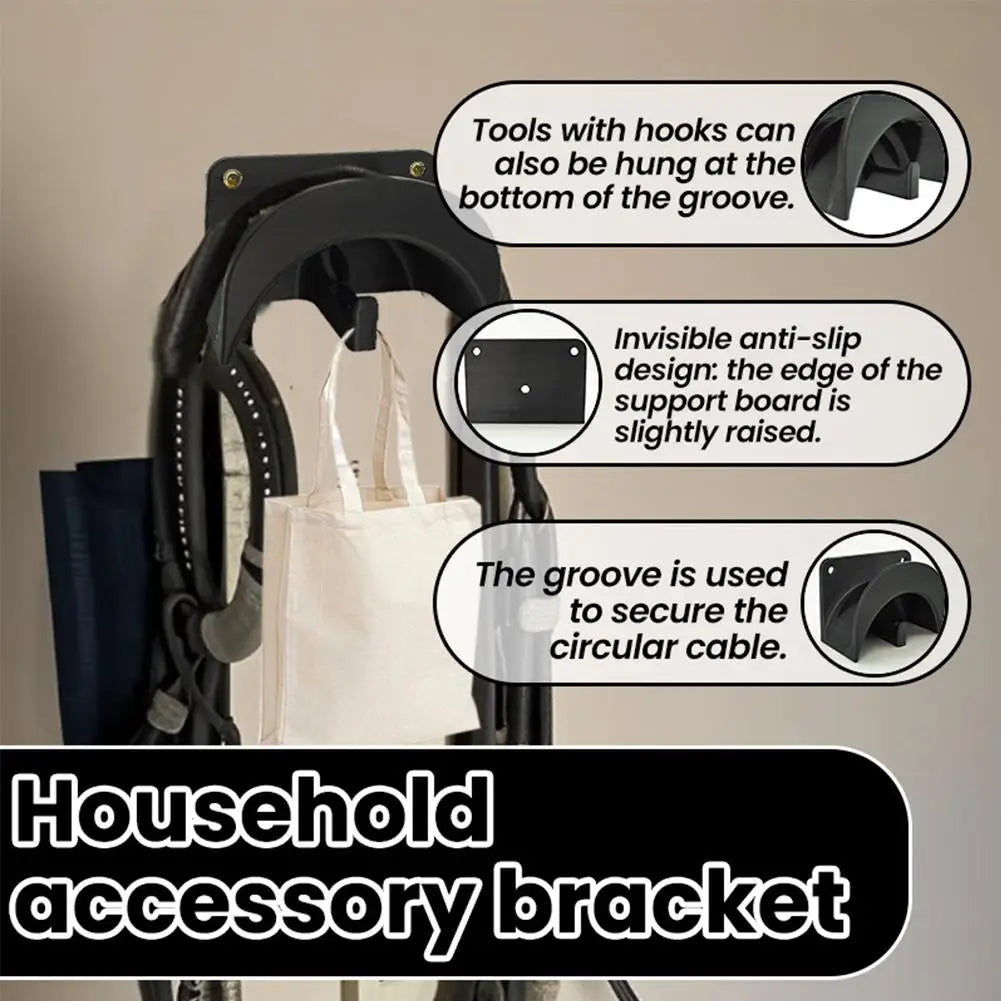 Wall Mounted Cable Organizer Rack Universal Bracket Garage Hook For Workshop Garages Home Cable Accessories Bracket
