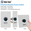 Contactless No Touch Exit Switch Induction Type Release Exit Button Switch  Sensor Access Control DC12V 24V With LED Waterproof