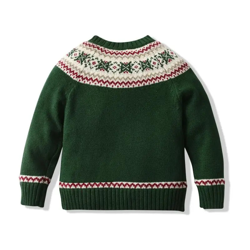 2024 Winter Boys Girls New Year Sweater Kids Christmas Knitted Clothes Boy Knitting Outwear Children Knit Top Baby Pullover