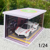 1 18 Garage Diecast Display Cabinet For Model Cars Minicar Vehicles Pcv Parking Lot HD Acrylic With Light MODEL TOY CAR