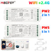 Miboxer PW2 2IN1 PW5 5IN1 RF LED Controller WIFI +2.4G Output Max 20A For Single Color/Dual White/RGB/RGBW/RGB+CCT Led Strip
