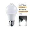 PIR Motion Sensor LED Light Bulb 12W E27 Smart Bulb Motion Activated ON/OFF Home Lights Lamp with Motion Sensor for Home Stair