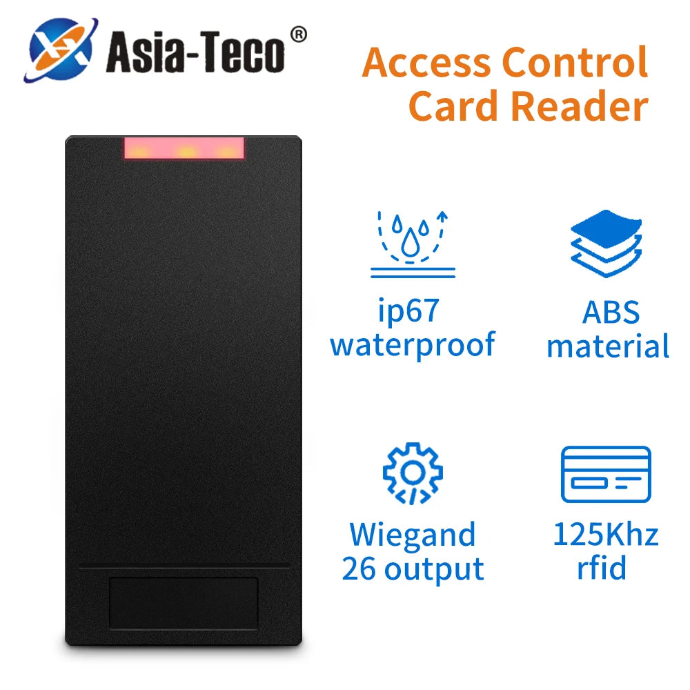 Waterproof 125Khz RFID Card Reader Wiegand 26 Reader LED Indicators Security ID EM Card Slave Reader For Access Control System