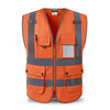 Workwear vest logo printing working waistcoats with pockets and Zipper Customized Company Logo Printing