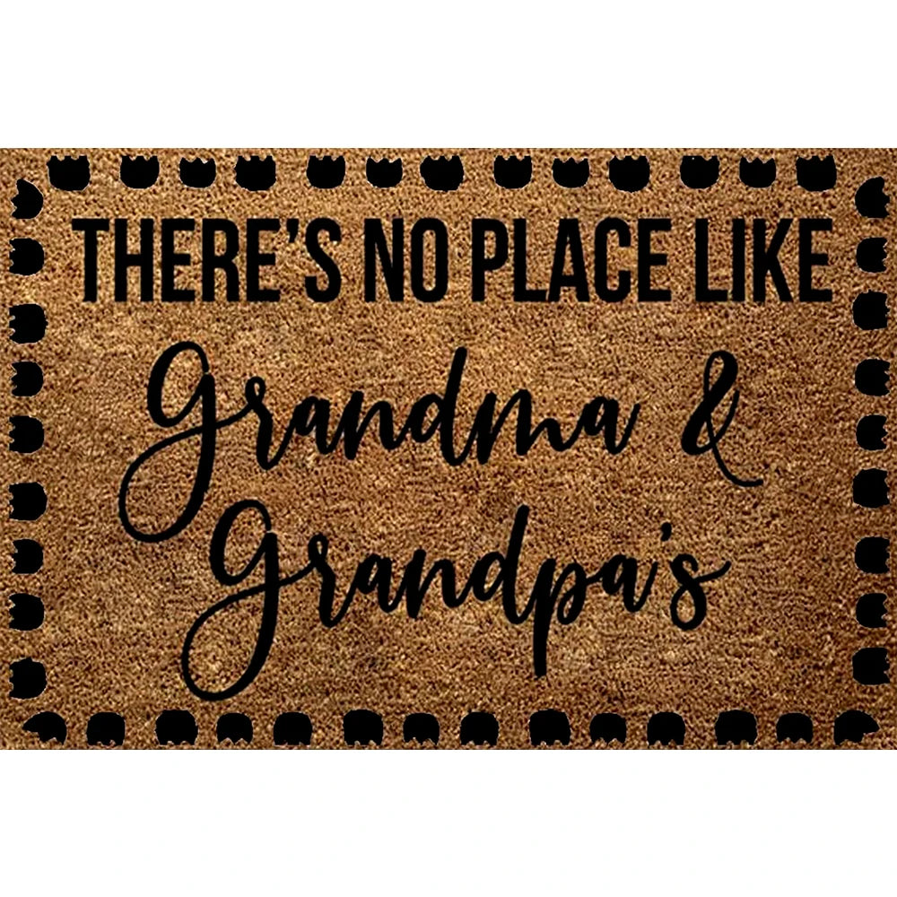 There's No Place Like Grandpa & Grandma Doormat Rubber Bathroom Kitchen Mat Garden Garage Door Floor Mat Non-Slip Carpet