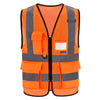 AYKRM High Visibility Reflective Vest  Safety Zip Pocket Hi Viz Security Waistcoats Multi Customized Logo Construction