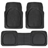 SET/3pcs Universal Car Floor Mats-Deep Dish Heavy Duty Rubber Floor Mats for Car SUV Truck & Van-All Weather Protection