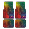 Galaxy Car Floor Mats 4 Pcs Universal Front and Rear Foot Mats with Non-Slip Rubber Backing Auto Accessories Decor All Weather