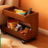 Mobile Storage Unit with Rolling Shelves - Heavy-duty Wooden 4-tier Open and Closed Shelves, Space-saving Wheeled Trolley