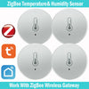 Tuya Zigbee Temperature And Humidity Sensor Voice Control Intelligent Home Hygrometer Monitoring need tuya Gateway no battery