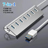 5Gbps High Speed USB 3.0 HUB 4/7Port USB 3.0 Port OTG Aluminum USB Splitter Docking Station Expander for Laptop Computer PC
