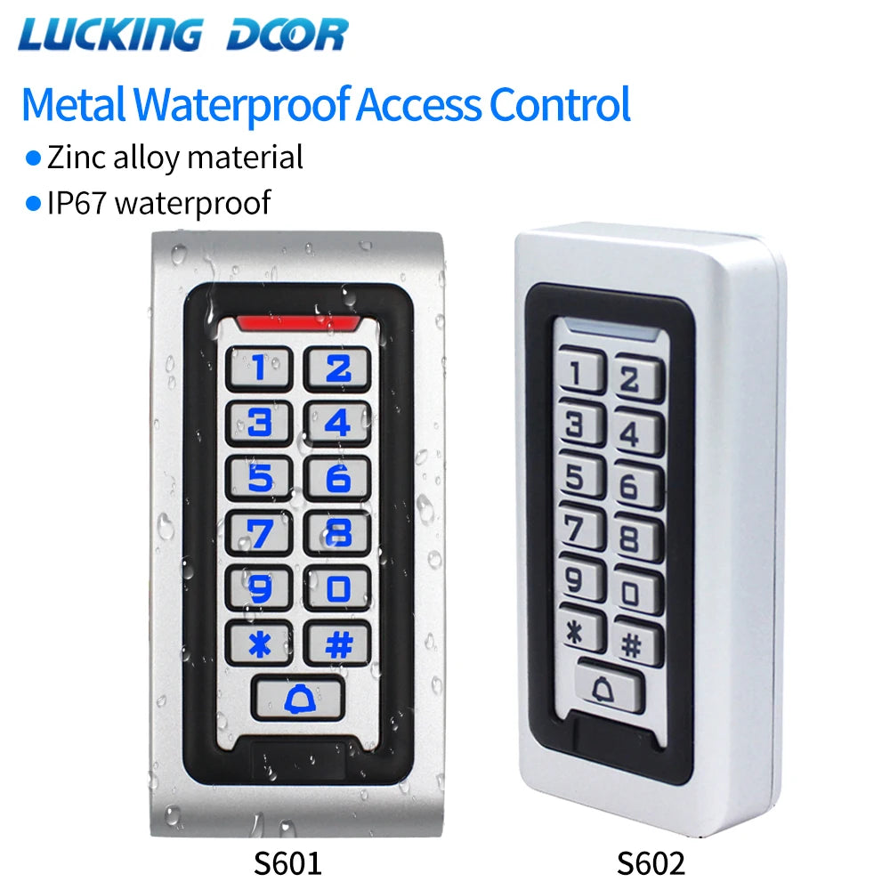 Metal Standalone Access Controller Wiegand Output RFID Card Reader IP67 Waterproof Zinc Alloy Keypad 125Khz Card WG26/34 Reader