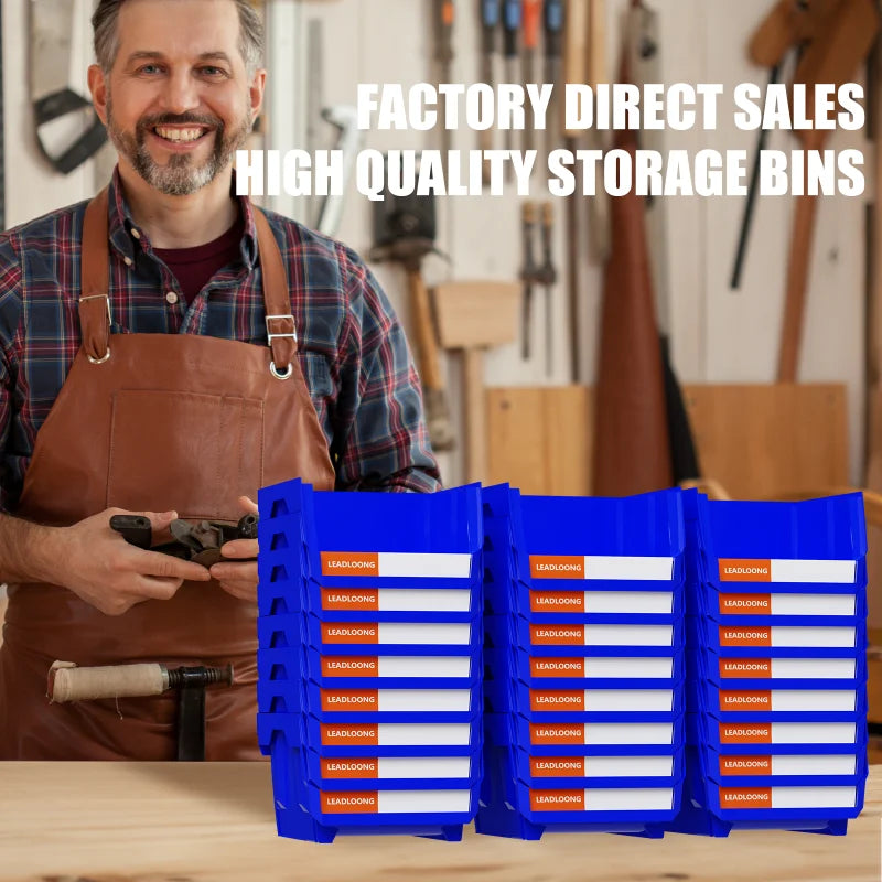6/24Pcs Stackable/Hanging Garage Containers  Heavy-Duty Organizer Shelf System with Multi-Purpose Design