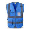 Workwear vest logo printing working waistcoats with pockets and Zipper Customized Company Logo Printing