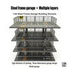 Car Garage Diorama Model 1:64 Steel Frame Multi-Level Garage - 3/4 Story US/JP Style for Diecast Car Display & Collectors