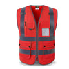 Workwear vest logo printing working waistcoats with pockets and Zipper Customized Company Logo Printing
