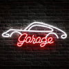 Garage Neon Sign, Led Wall Hanging Decor for Garage, Workshop, Man Cave - Ideal Gift for Dad and Auto Enthusiasts, Plastic Material